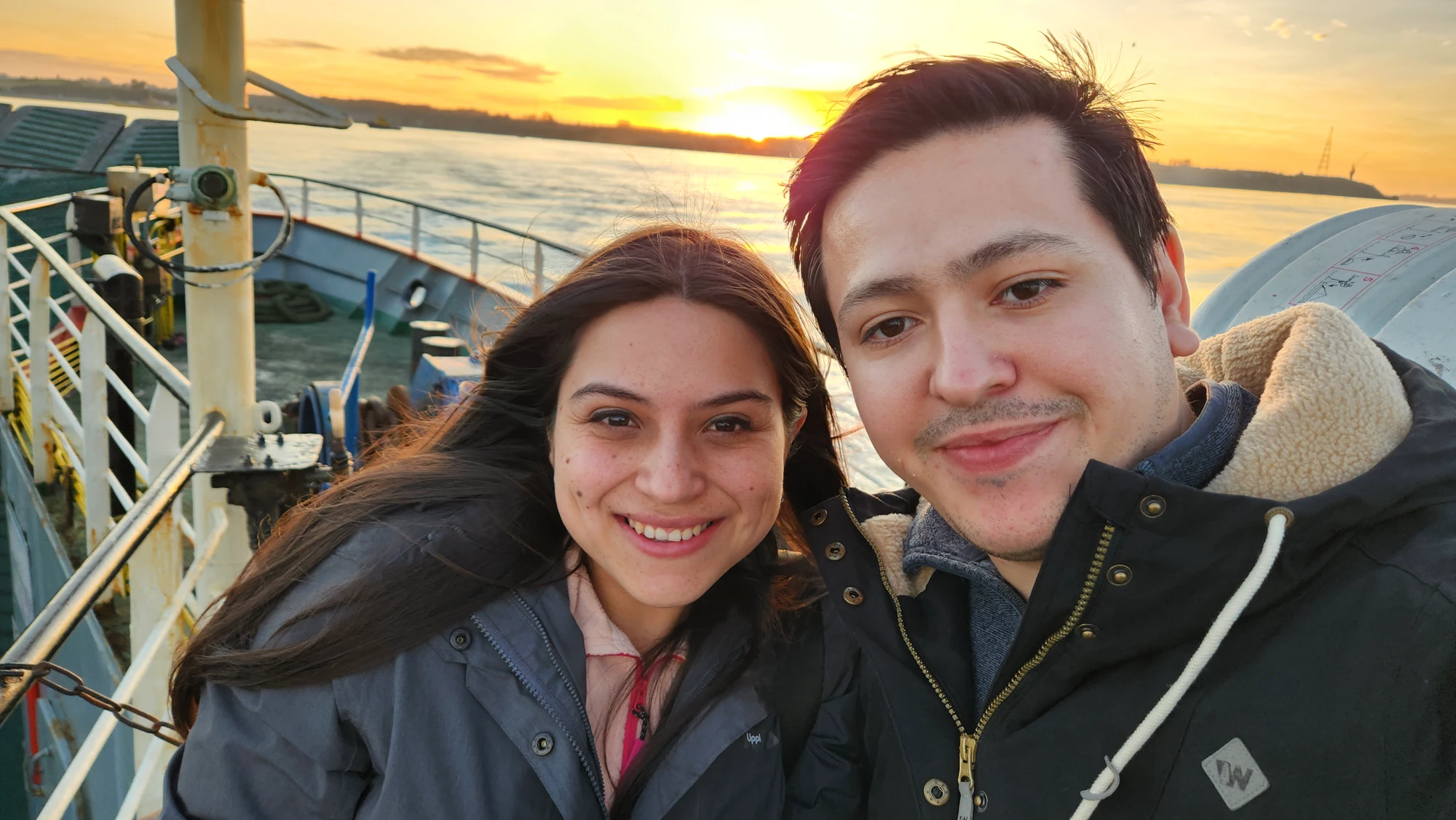 Marcos y Stephanie en una travesía por el sur