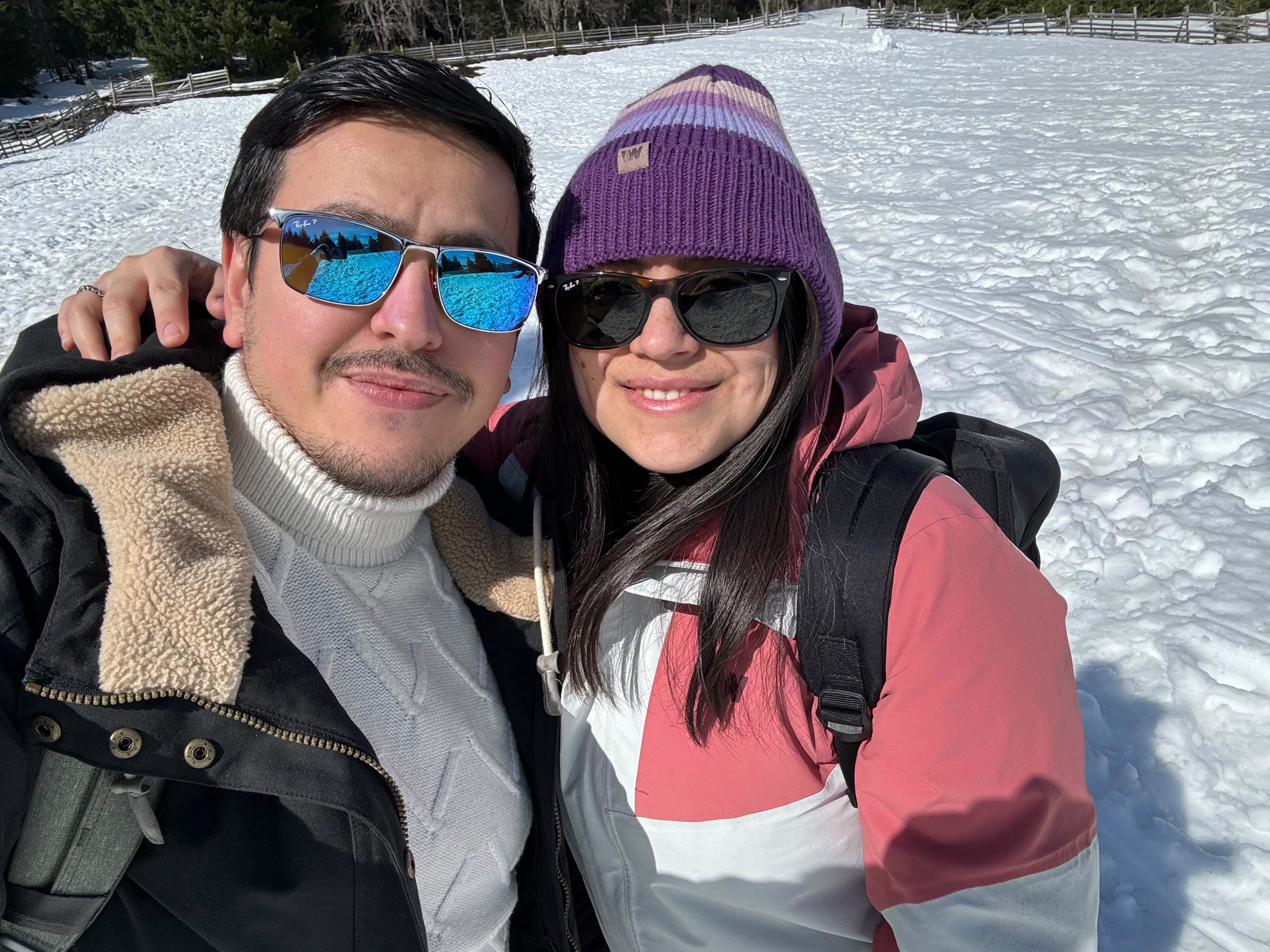Marcos y Stephanie en la nieve