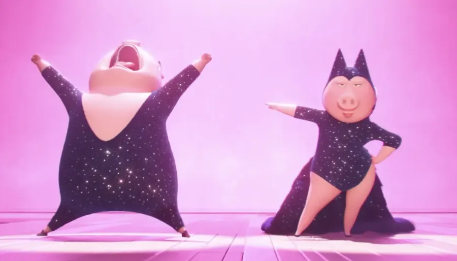 Pareja de personajes bailando