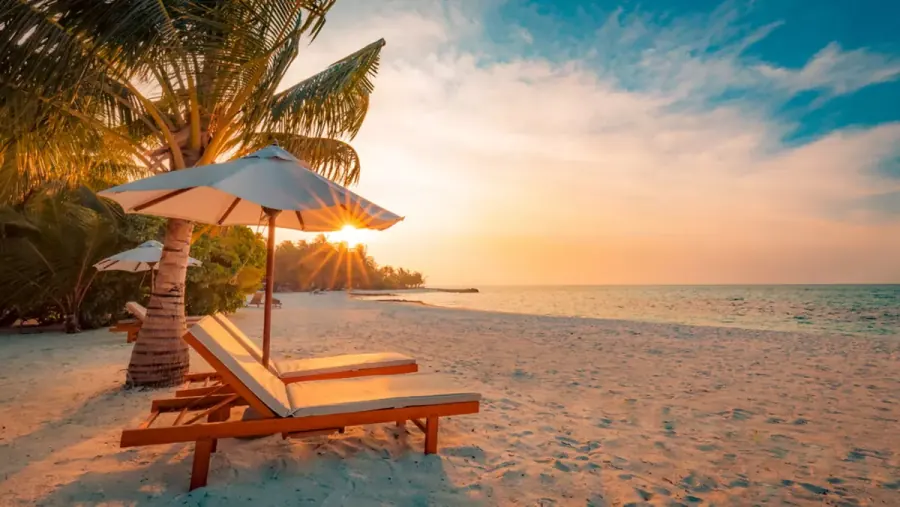 Playa del Caribe al atardecer